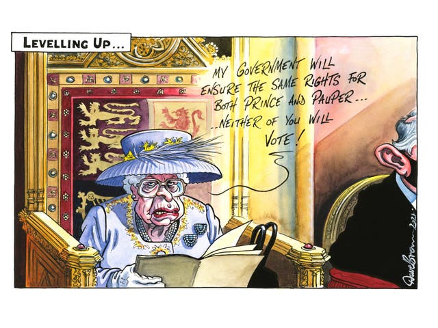 <p>The Queen in the House of Lords chamber during the state opening of parliament on Tuesday</p>