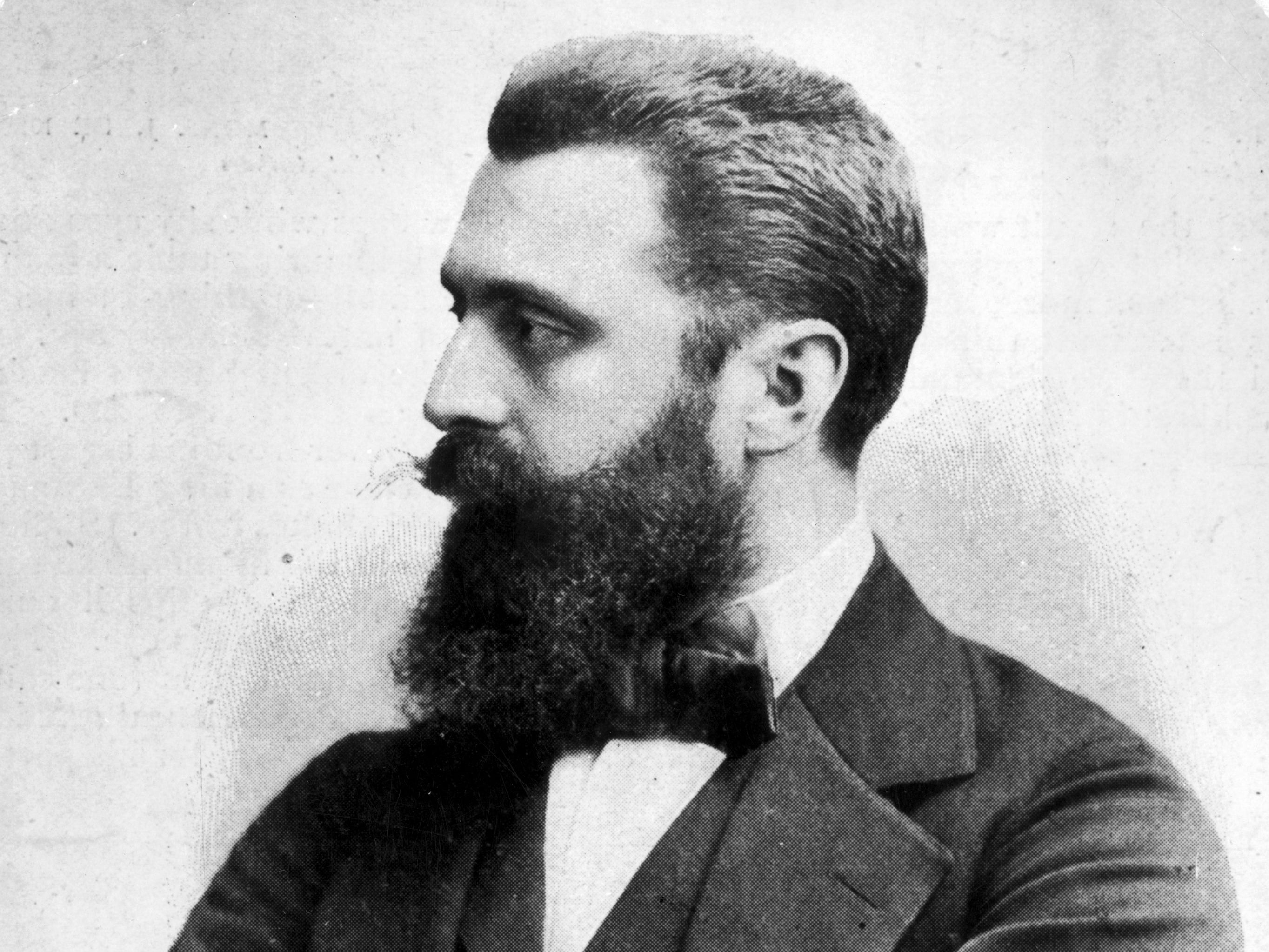 Austro-Hungarian journalist Dr Theodor Herzl who wrote The Jewish State advocating a nation in Palestine
