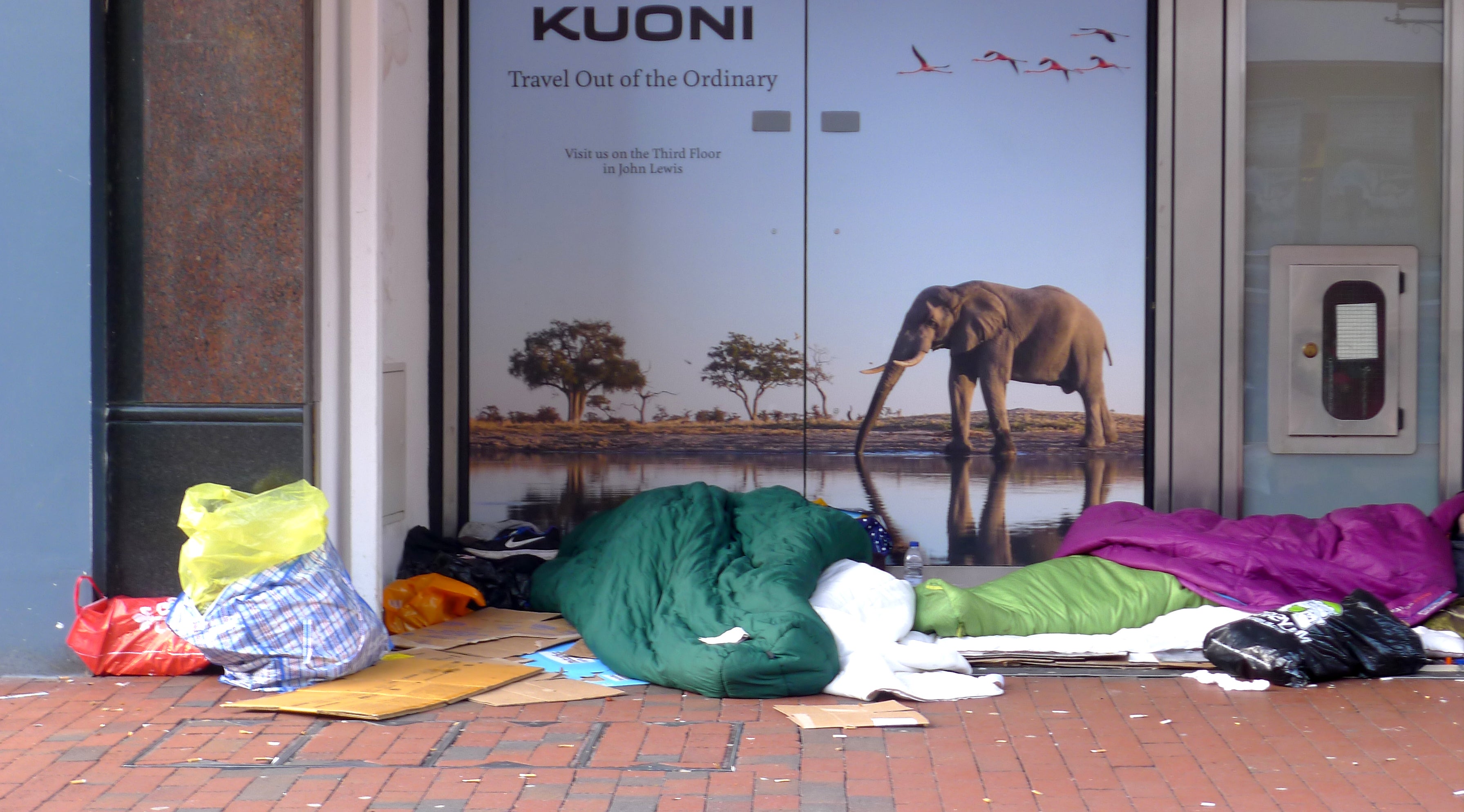 Rough sleeping in England is up 52 percent compared to 2010.