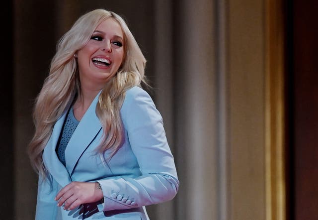 <p>Tiffany Trump arrives to deliver a pre-recorded speech on the second day of the Republican National Convention 2020</p>