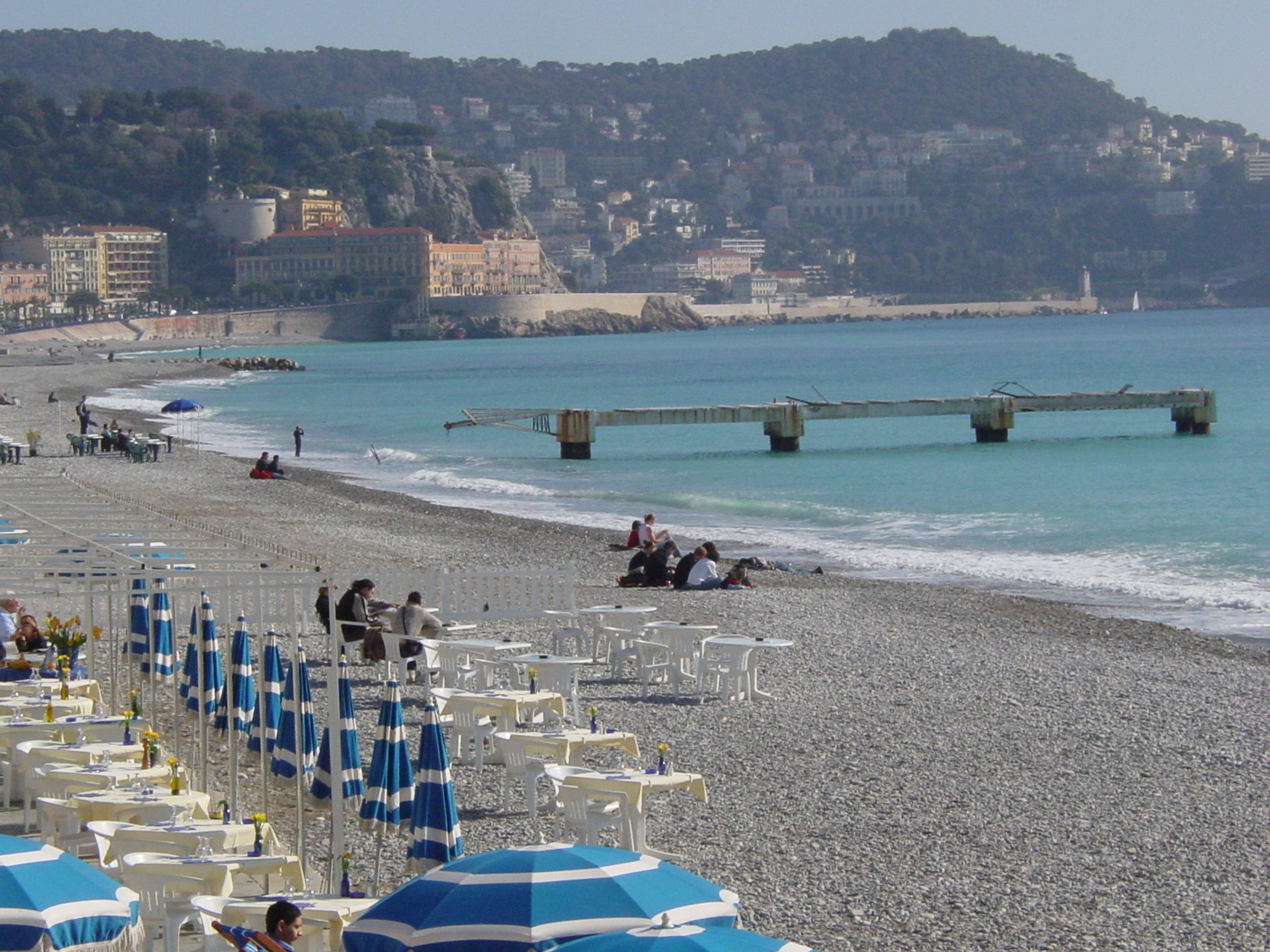 Opening up? The beach at Nice in southern France, currently on the UK ‘green list'