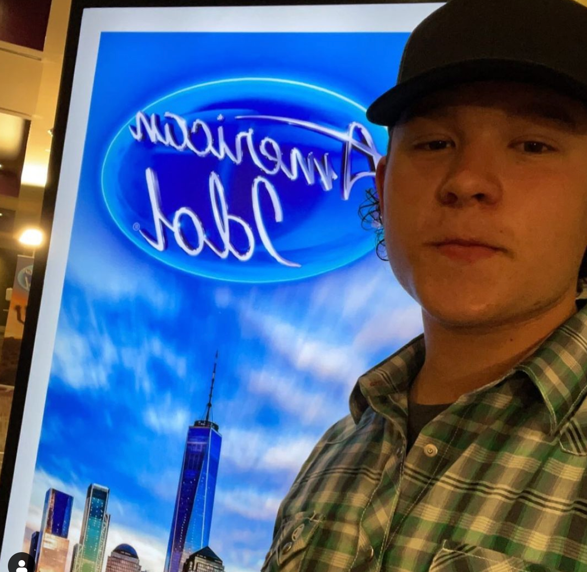 <p>File image: A selfie taken by Caleb Kennedy during his American Idol audition</p>