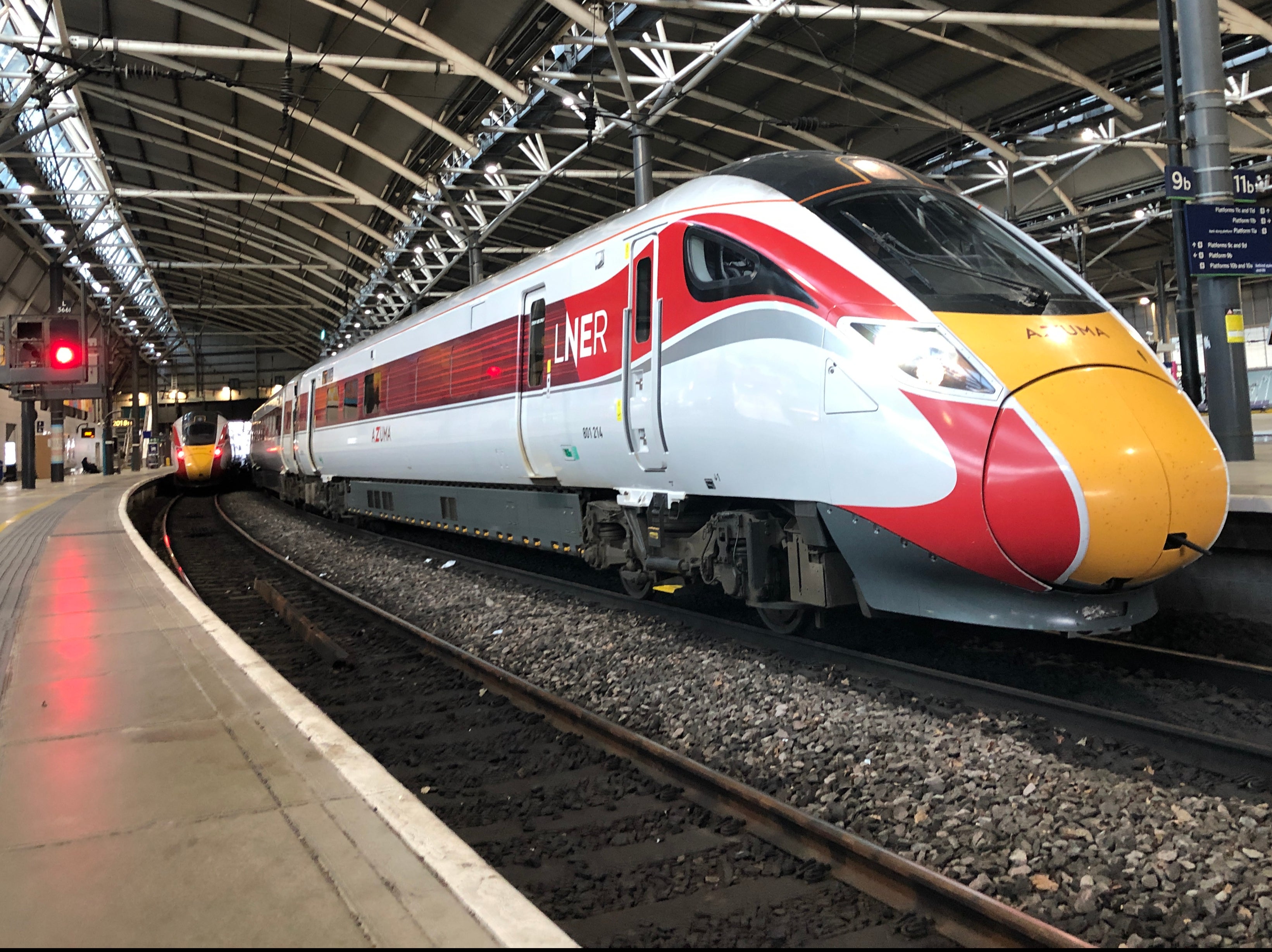 Stop gap: LNER 800 series trains, known as Azuma, at Leeds station