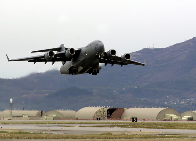 File Photo: A US Air Force C-17 pictured at Aviano air base in Italy