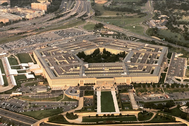 <p>The US Department of Defense is working on a wearable sensor that would detect radio frequencies (pictured is the Pentagon)</p>