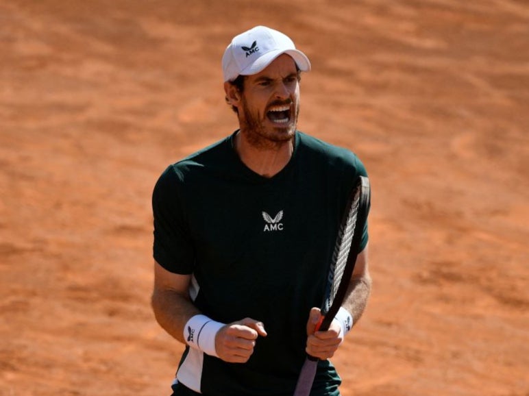 Andy Murray celebrates in Rome