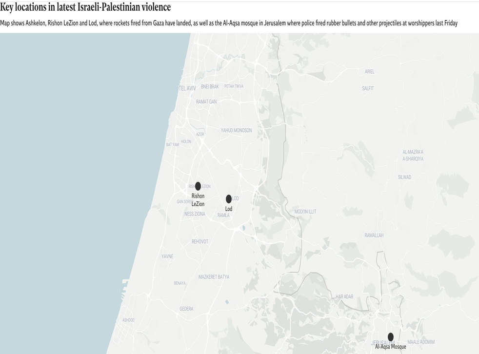 Israel Palestine Map Gaza S Conflict Hotspots And A History Of Violence At The Border The Independent