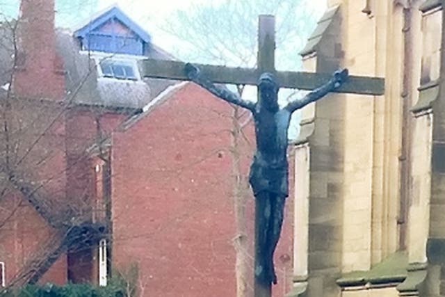 <p>Thieves took crucifix overnight on Wednesday</p>