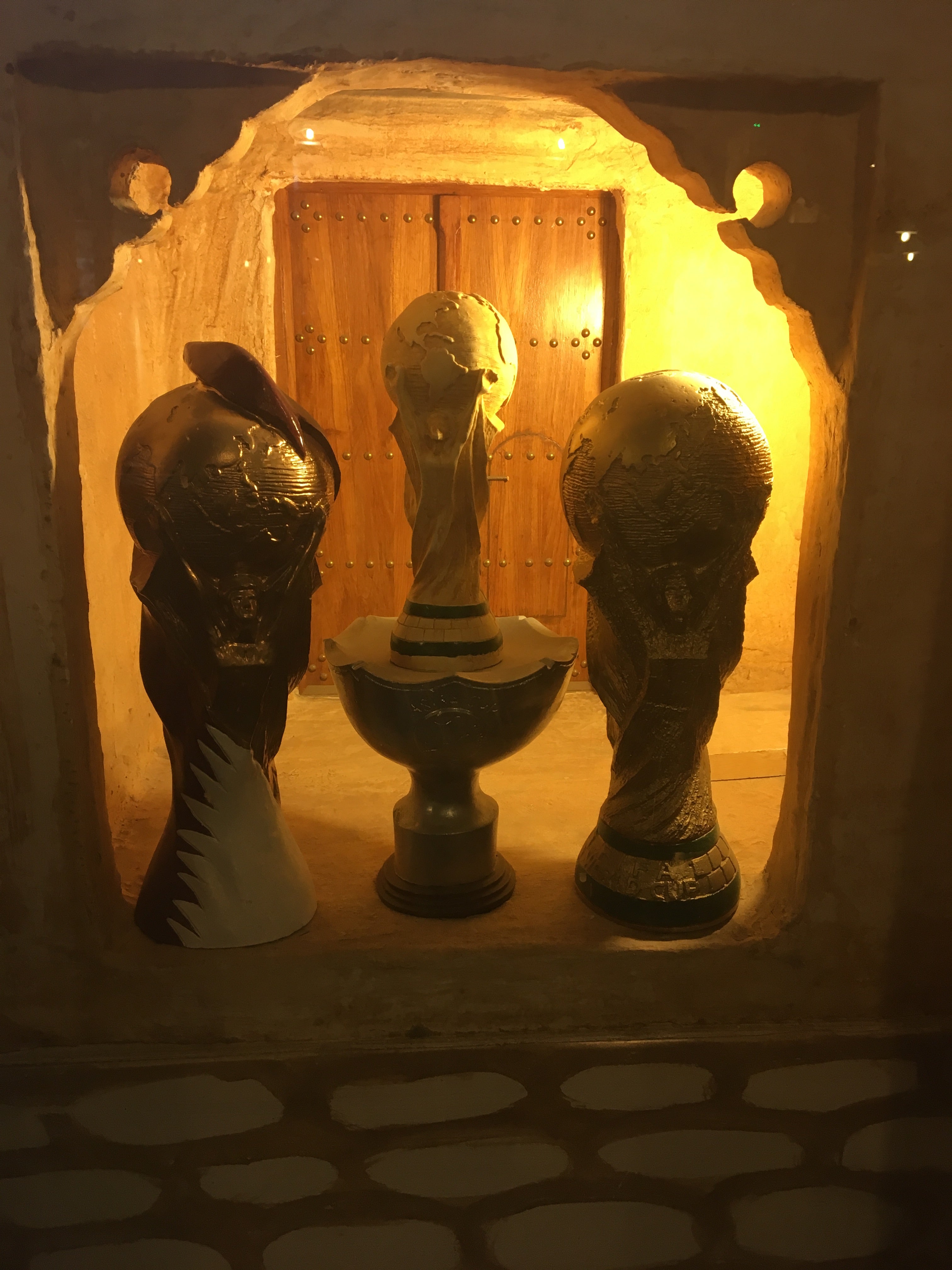 A model World Cup on display in Doha’s Souq Waqif