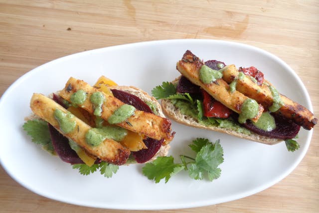 The caramelised tofu sandwich by Hortense Julienne, founder of snack company Miss Nang Treats