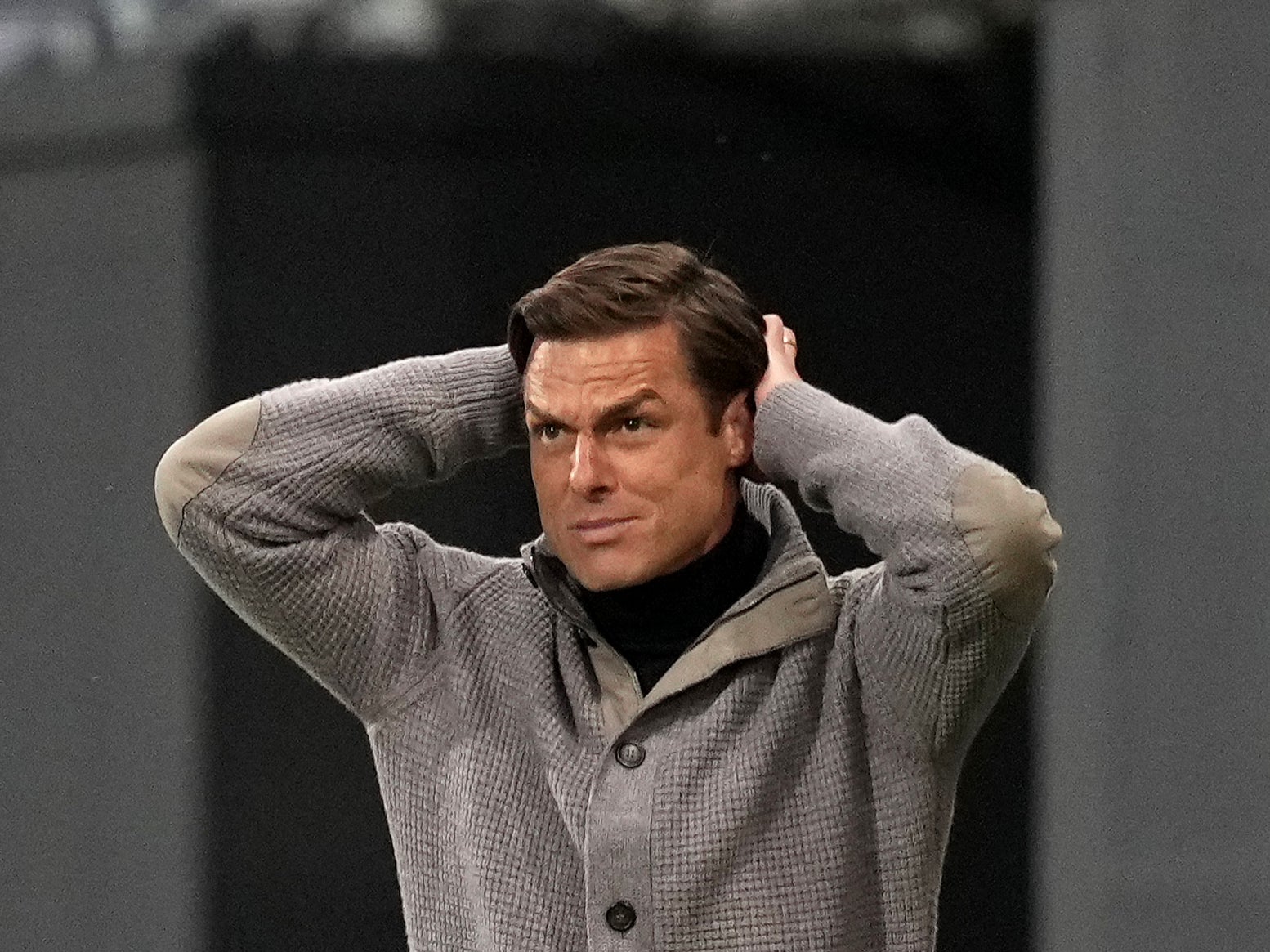 Scott Parker reacts as his Fulham side are relegated