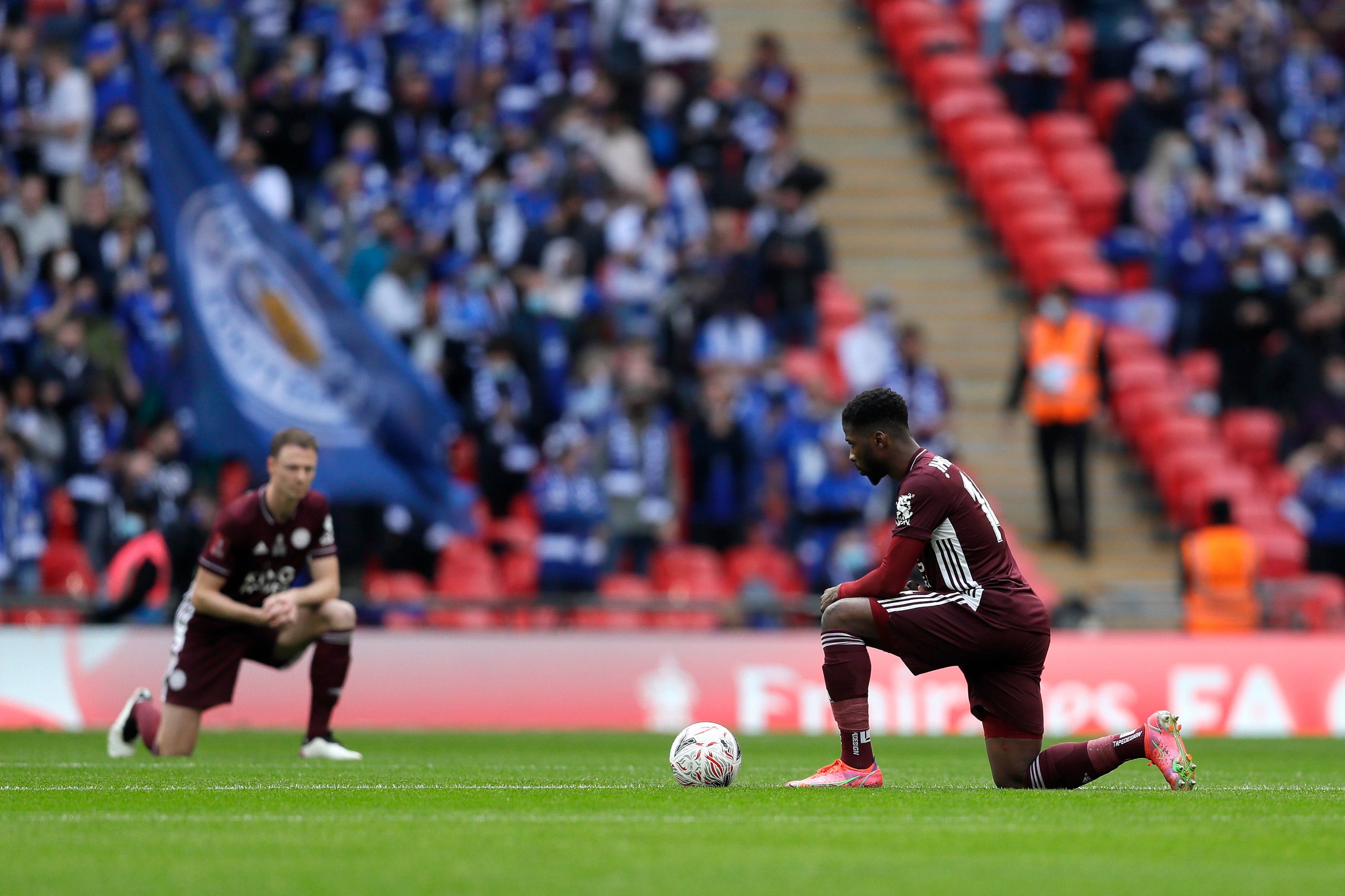 Leicester’s Kelechi Iheanacho takes the knee