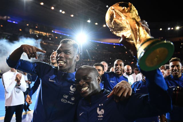 <p>Paul Pogba and N’Golo Kante were World Cup winners in 2018</p>