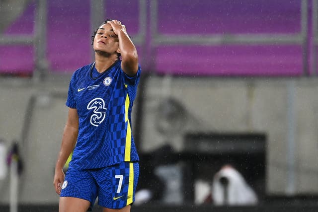 Chelsea’s Jessica Carter reacts at full-time
