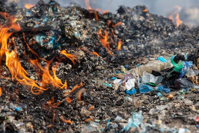 <p>Greenpeace investigators found UK plastics burned at Adana province site</p>