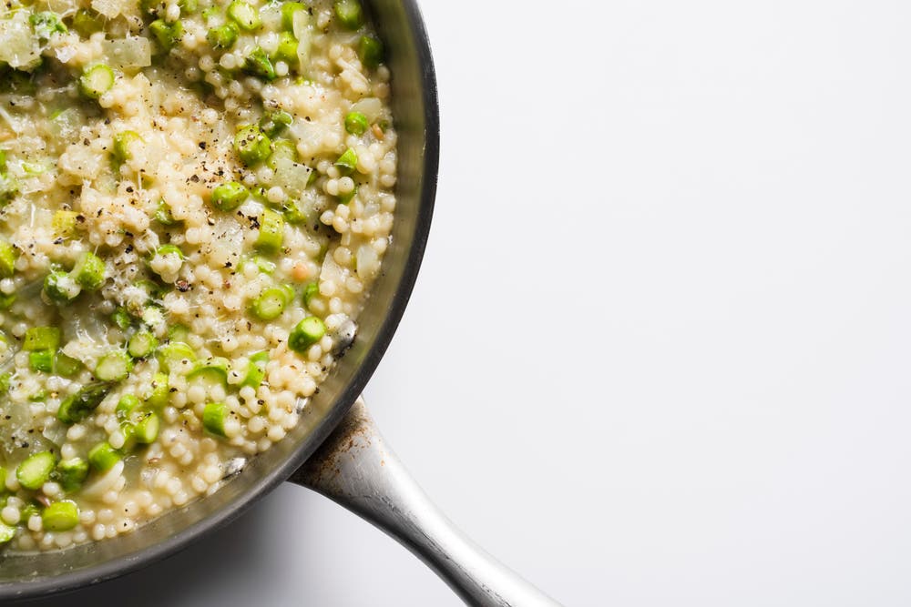 Treat couscous like risotto for a creamy, fresh meal Hebrew Israeli Tel ...