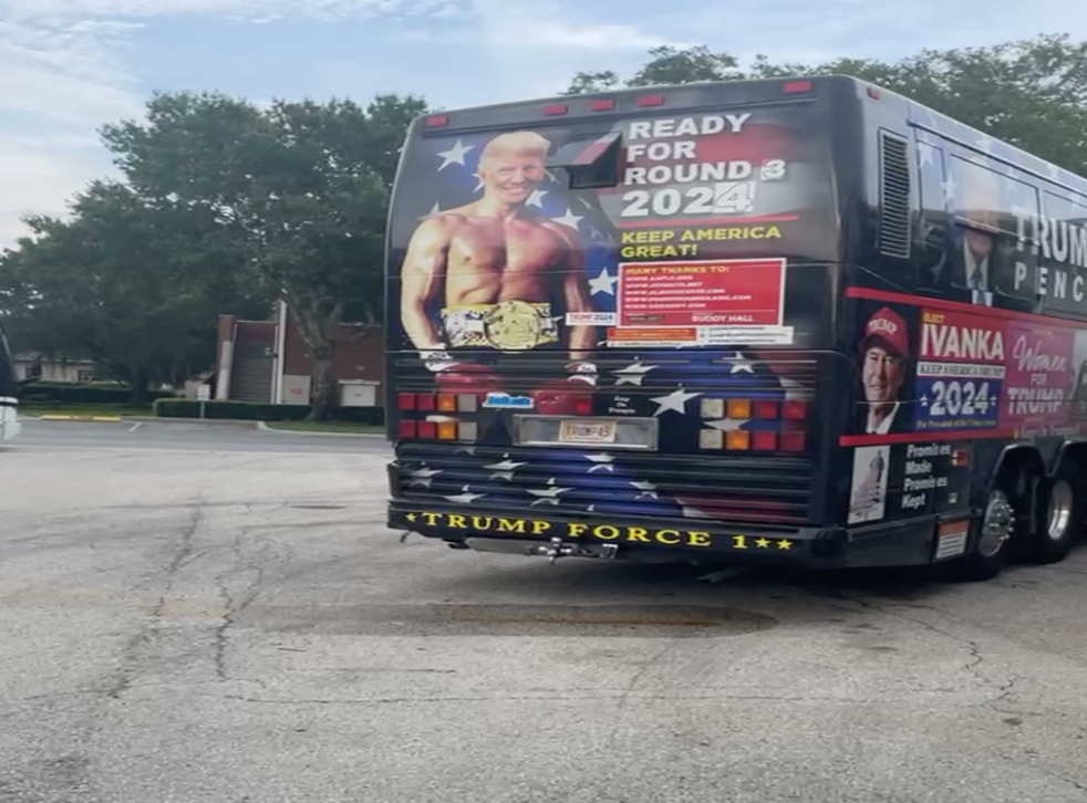 <p>The bus no longer has a likeness to Ronald Reagan</p>