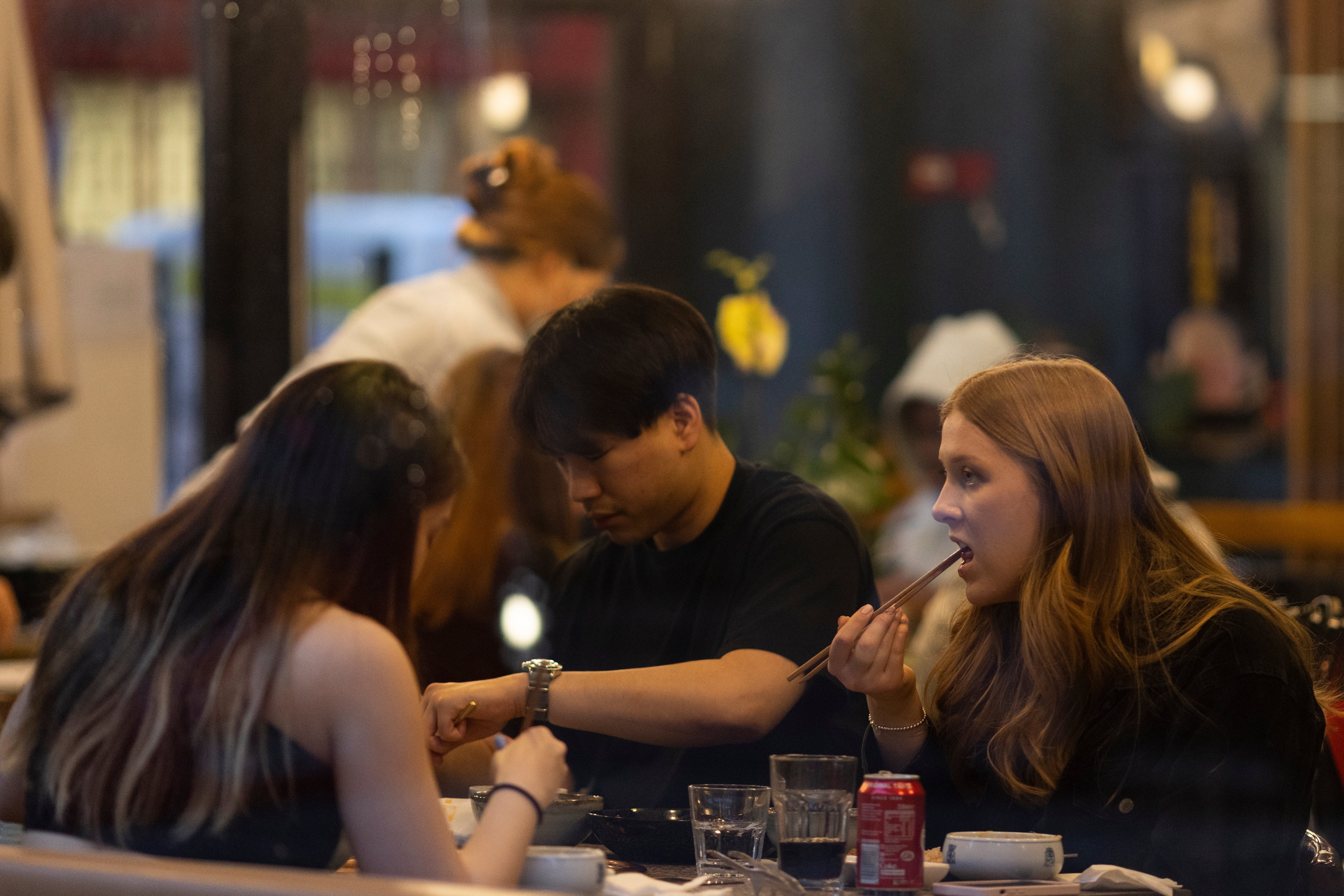 Diners at a Soho restaurant on May 17, 2021 in London, United Kingdom after restrictions were eased