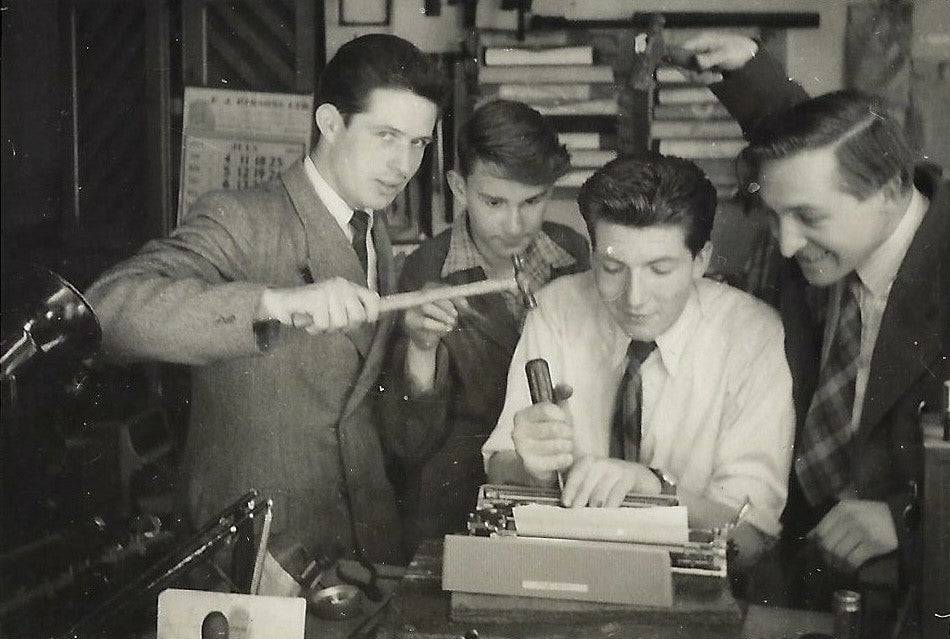 Blackman (second left): ‘I learned by watching the older chaps working, and how they did things, and I started to look at the machines and learned how they worked’