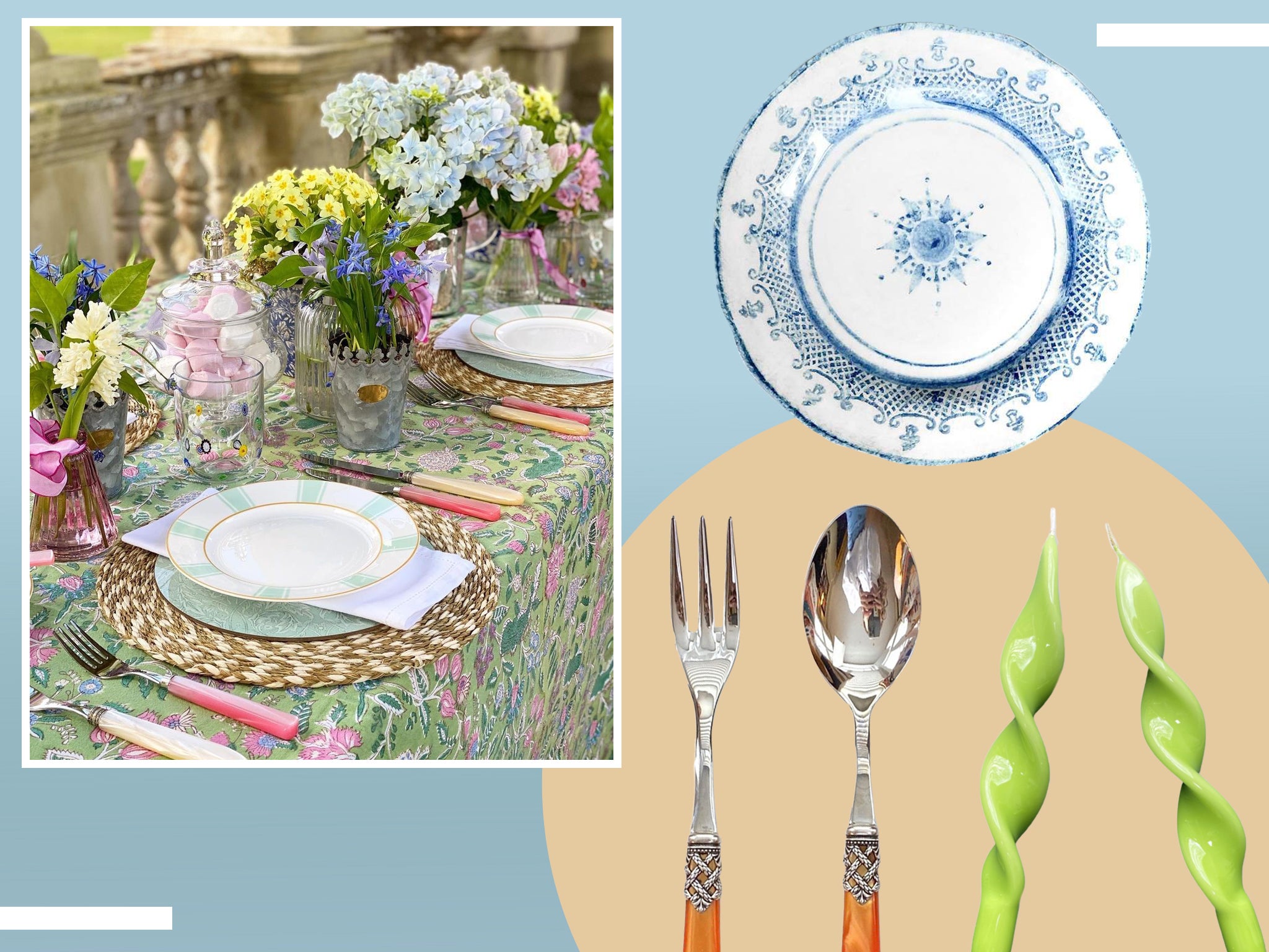 Make a statement with colour schemes and styling details like napkins, candles and cutlery