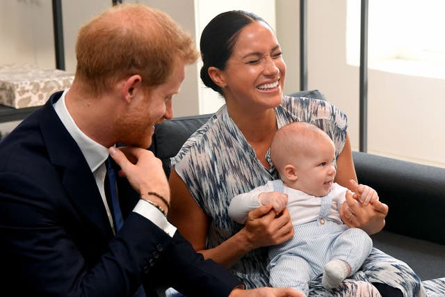 Prince Harry, Duke of Sussex, Meghan, Duchess of Sussex and their baby son Archie Mountbatten-Windsor meet Archbishop Desmond Tutu at the Desmond & Leah Tutu Legacy Foundation