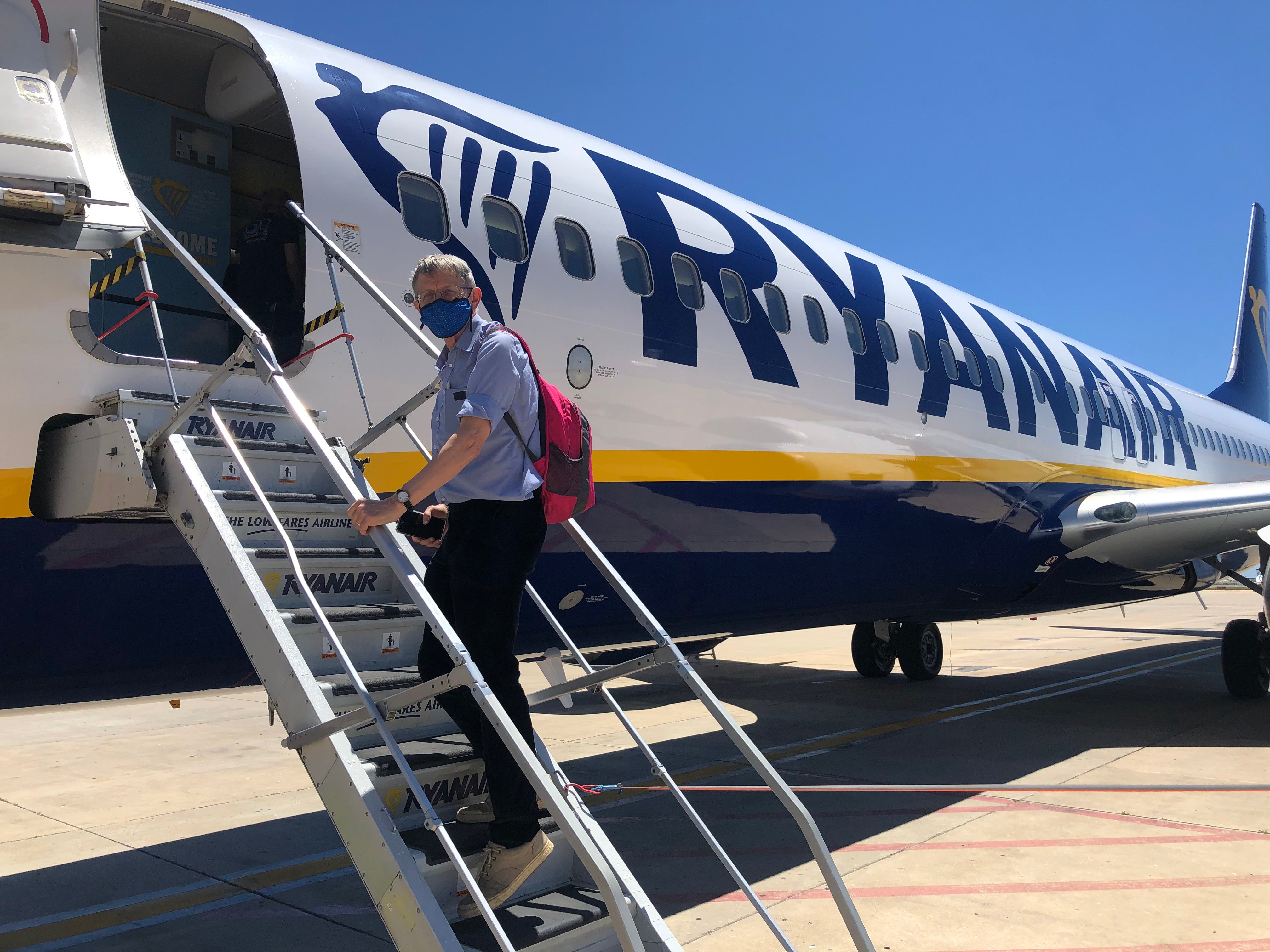Private jet: Simon Calder is the 13th passenger to board the flight from Faro to Stansted