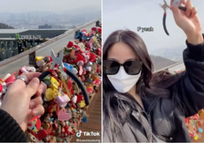 Woman travels 6,000 miles to remove love-lock from tourist attraction out of ‘pettiness’