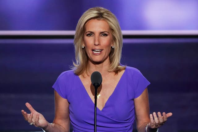 <p>Political talk radio host Laura Ingraham delivers a speech on the third day of the Republican National Convention on July 20, 2016</p>