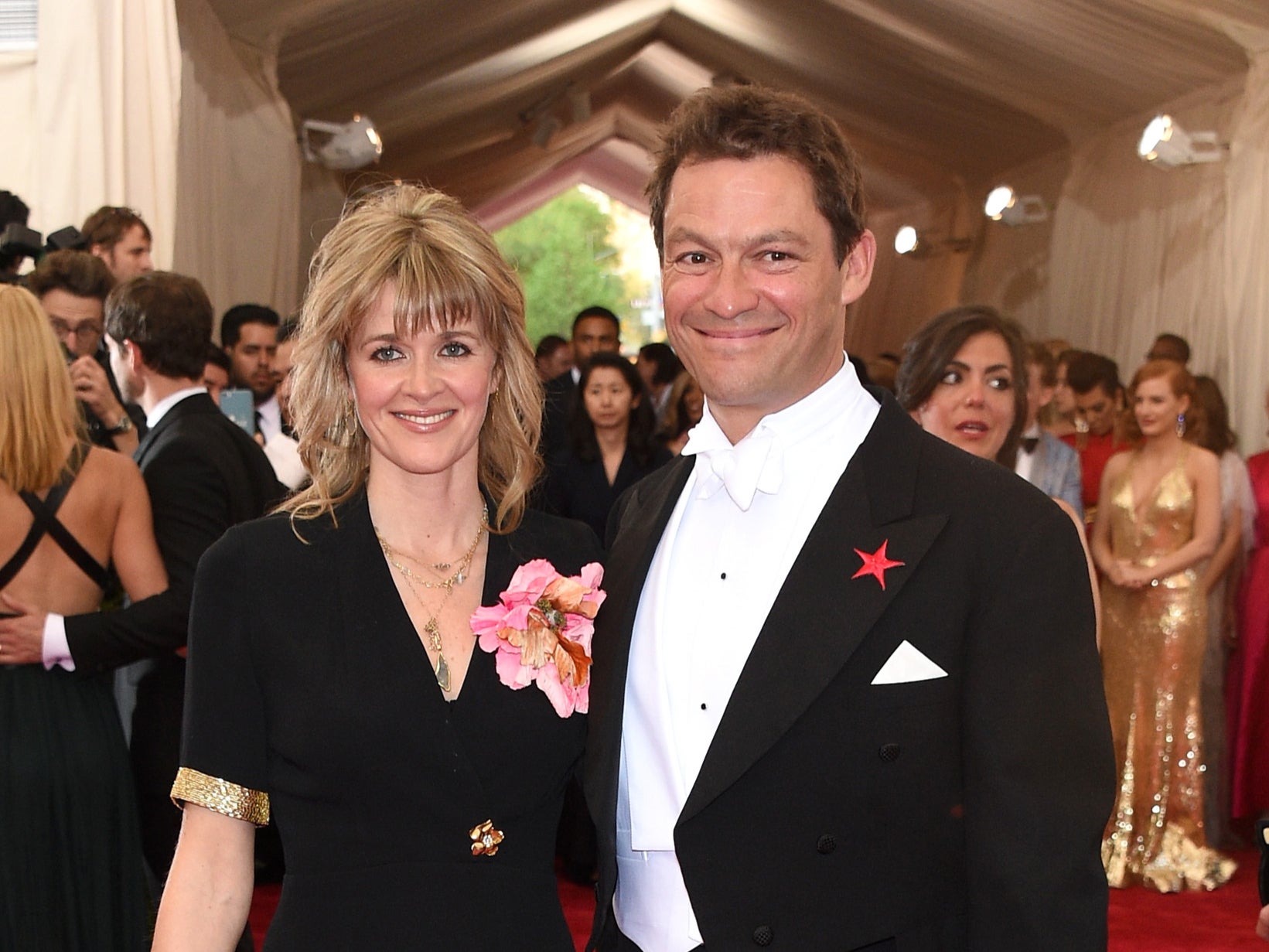 Catherine FitzGerald and Dominic West at the Met Gala on 4 May 2015 in New York City