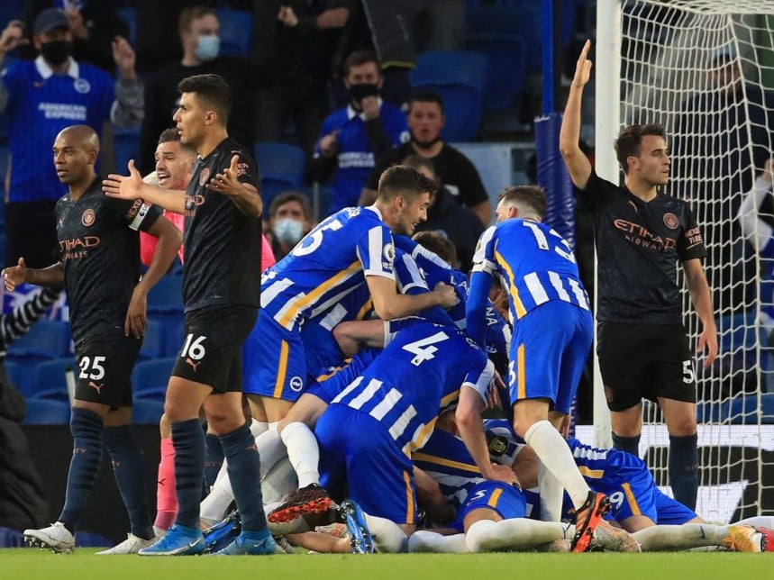 Brighton celebrate Dan Burn’s winner