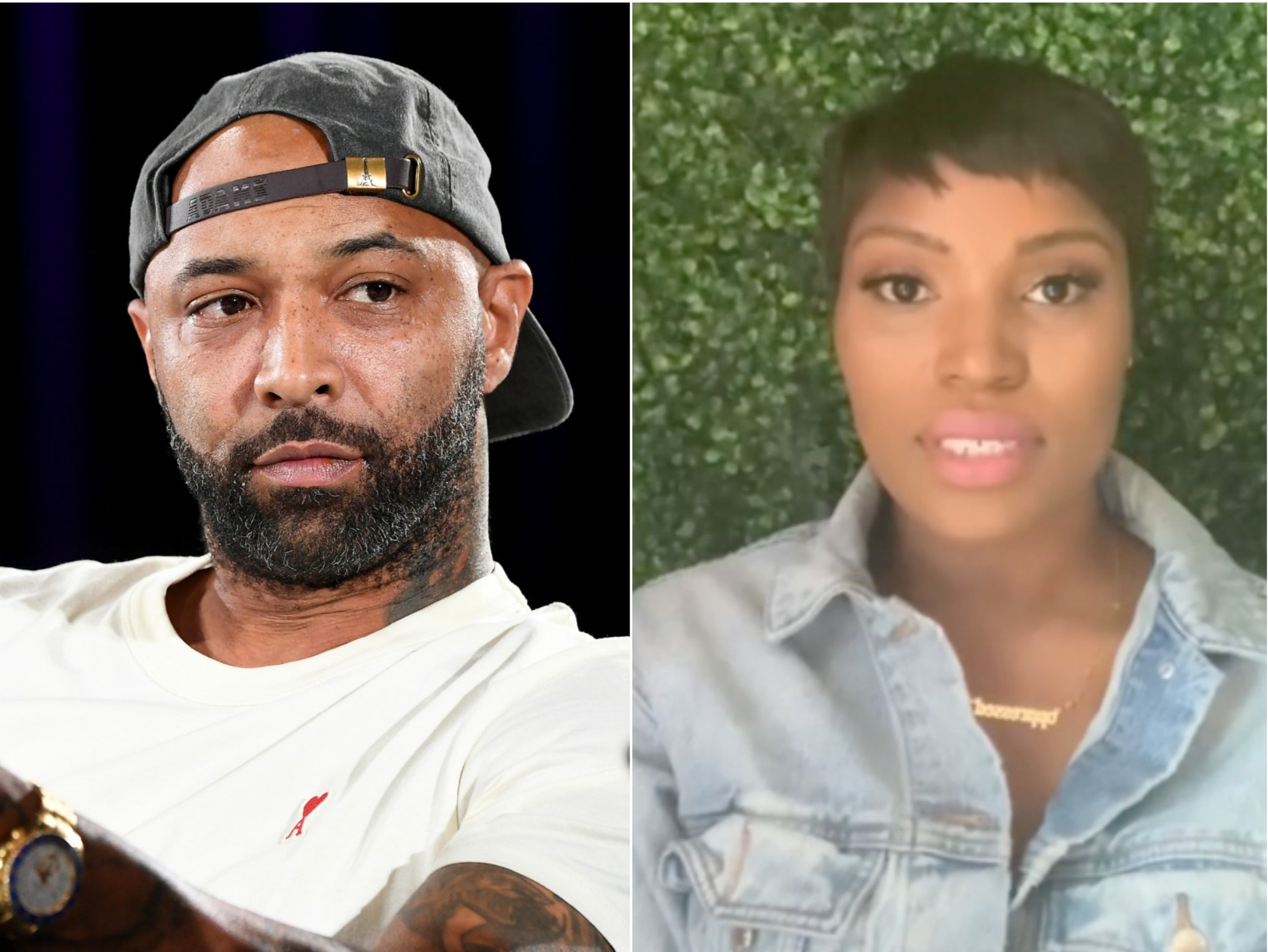 Olivia Dope (right) claimed Joe Budden (left) sexually harassed her during the recording of a podcast