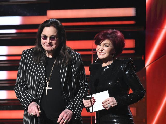 Sharon and Ozzy Osbourne presenting the award for Best Rap/Sung performance at the 2020 Grammys