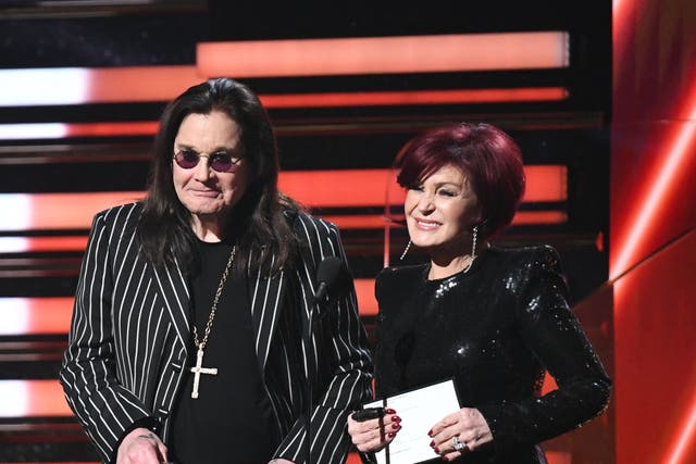 Sharon and Ozzy Osbourne presenting the award for Best Rap/Sung performance at the 2020 Grammys