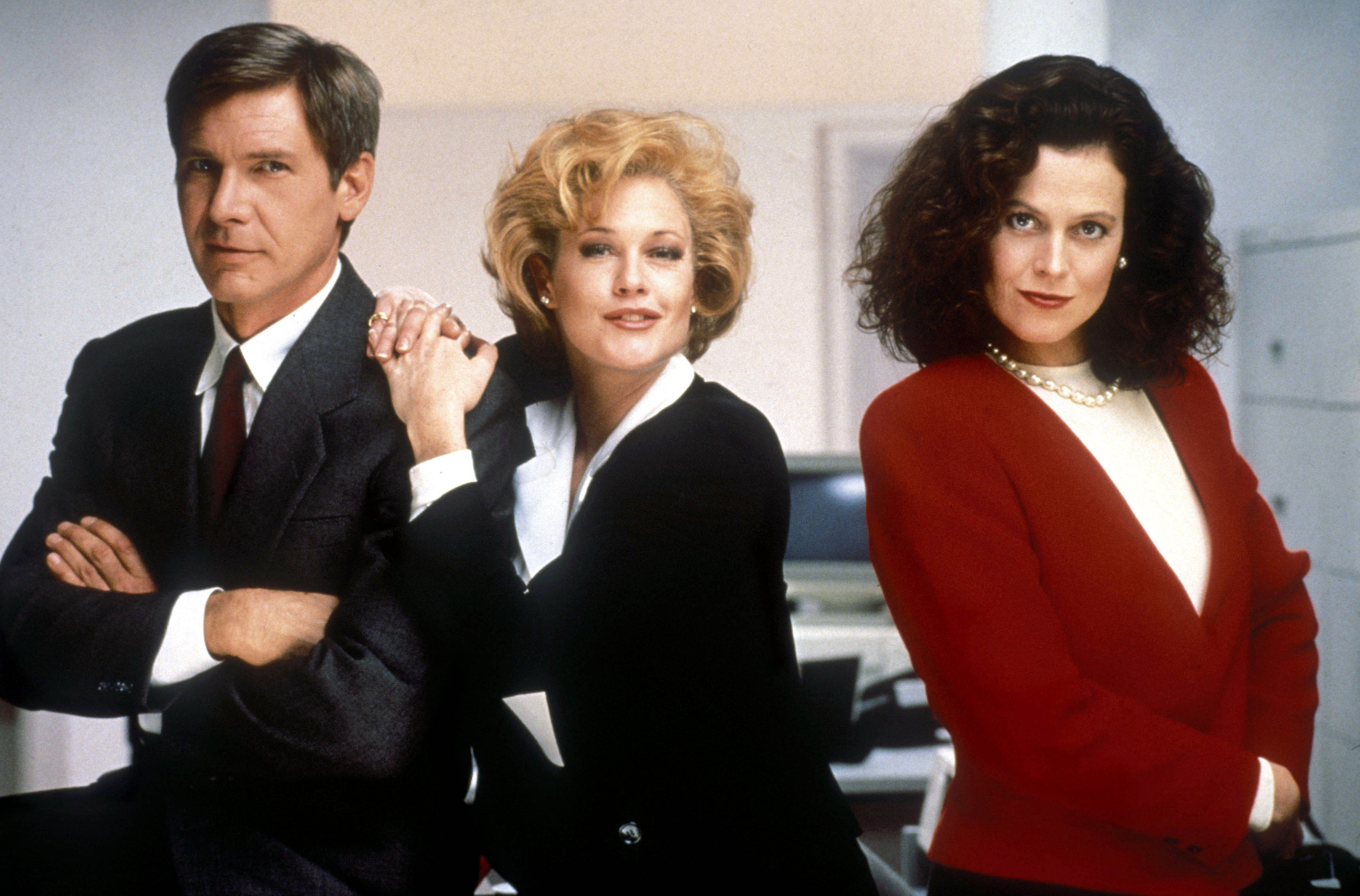 Harrison Ford, Melanie Griffith and Weaver in ‘Working Girl’ in 1988