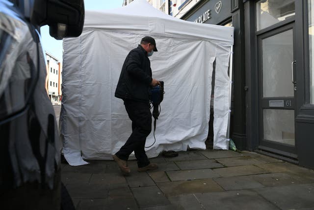 Contractors have arrived with drilling tools as excavation work begins at The Clean Plate cafe in Gloucester in the search for a suspected Fred West victim