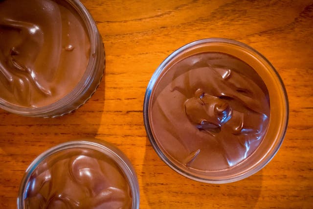 <p>A mere four ingredients had created something that was not quite a mousse – astonishingly glossy, not at all aerated and spectacularly thick</p>