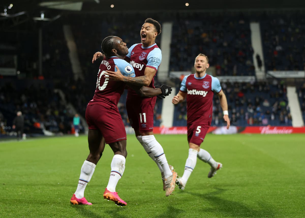 West Ham come from behind to defeat relegated West Brom and close in on Europa League spot
