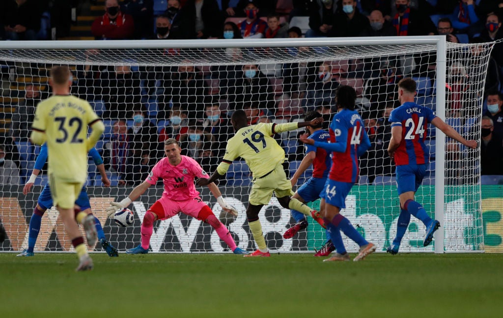 Palace conceded twice in stoppage time to lose 3-1 against Arsenal