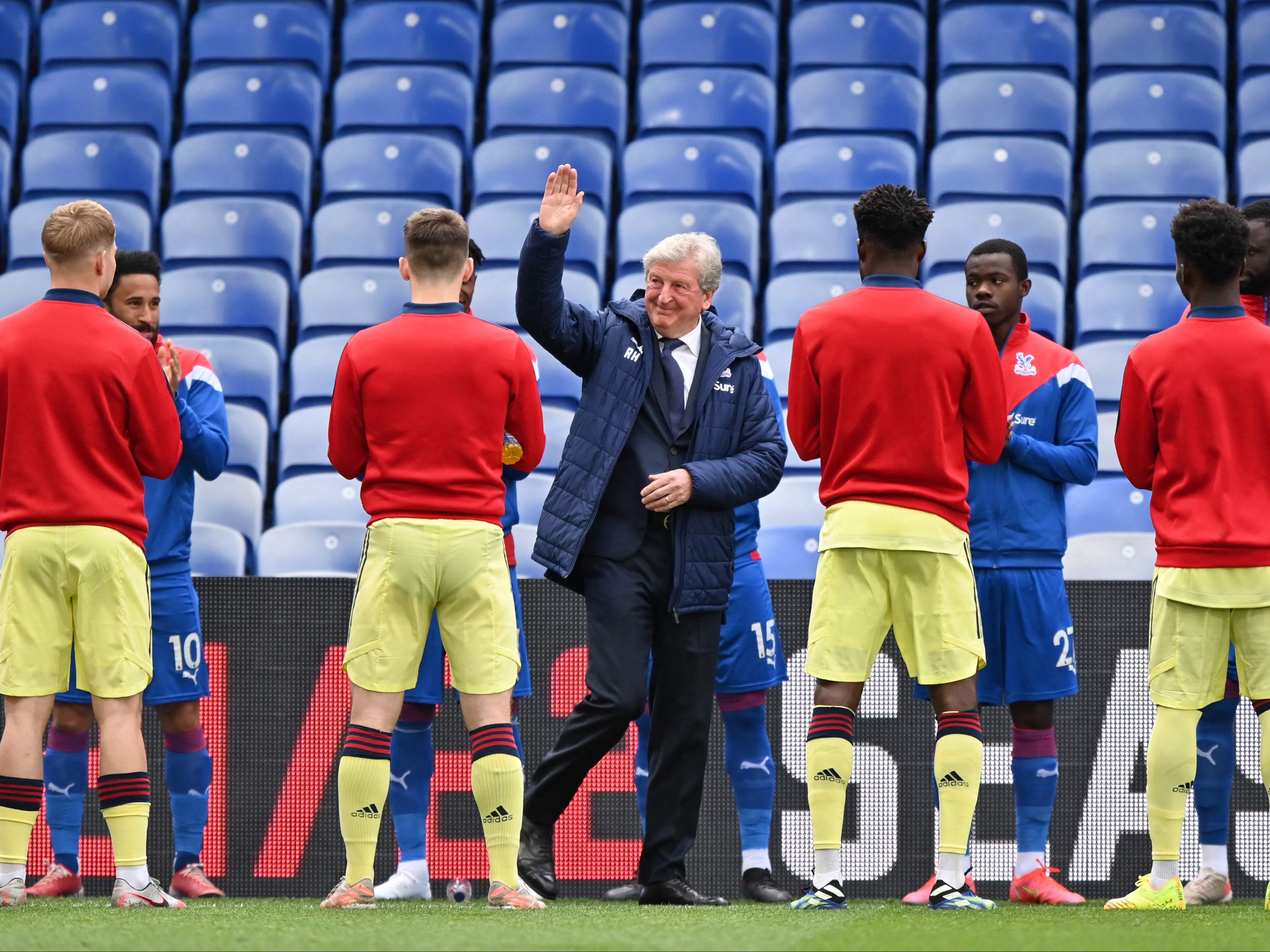 Crystal Palace manager Roy Hodgson waves to the crowd