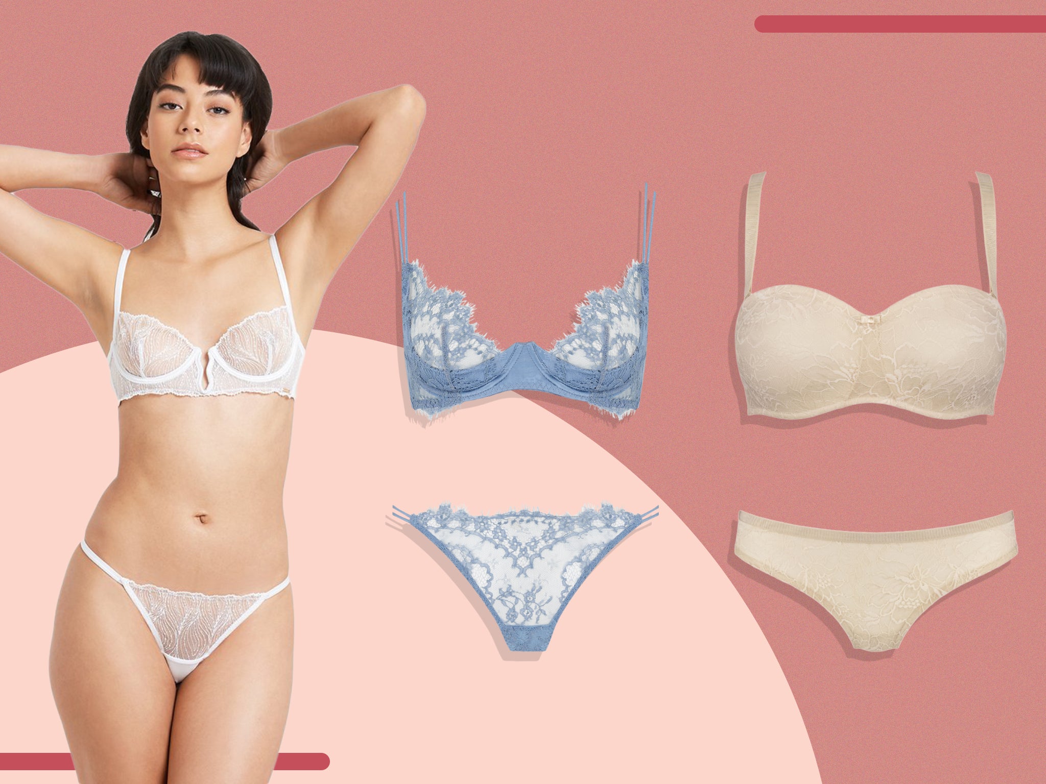 Find delicate lace accents, pretty pastels and traditional ivory satin in our round-up