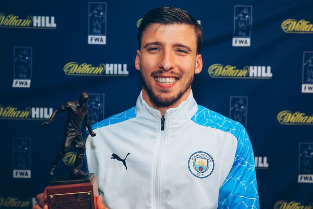 Manchester City defender Ruben Dias has been crowned FWA Footballer of the Year