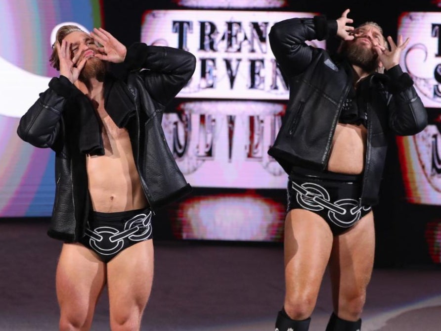 Tyler Bate and Trent Seven as Moustache Mountain