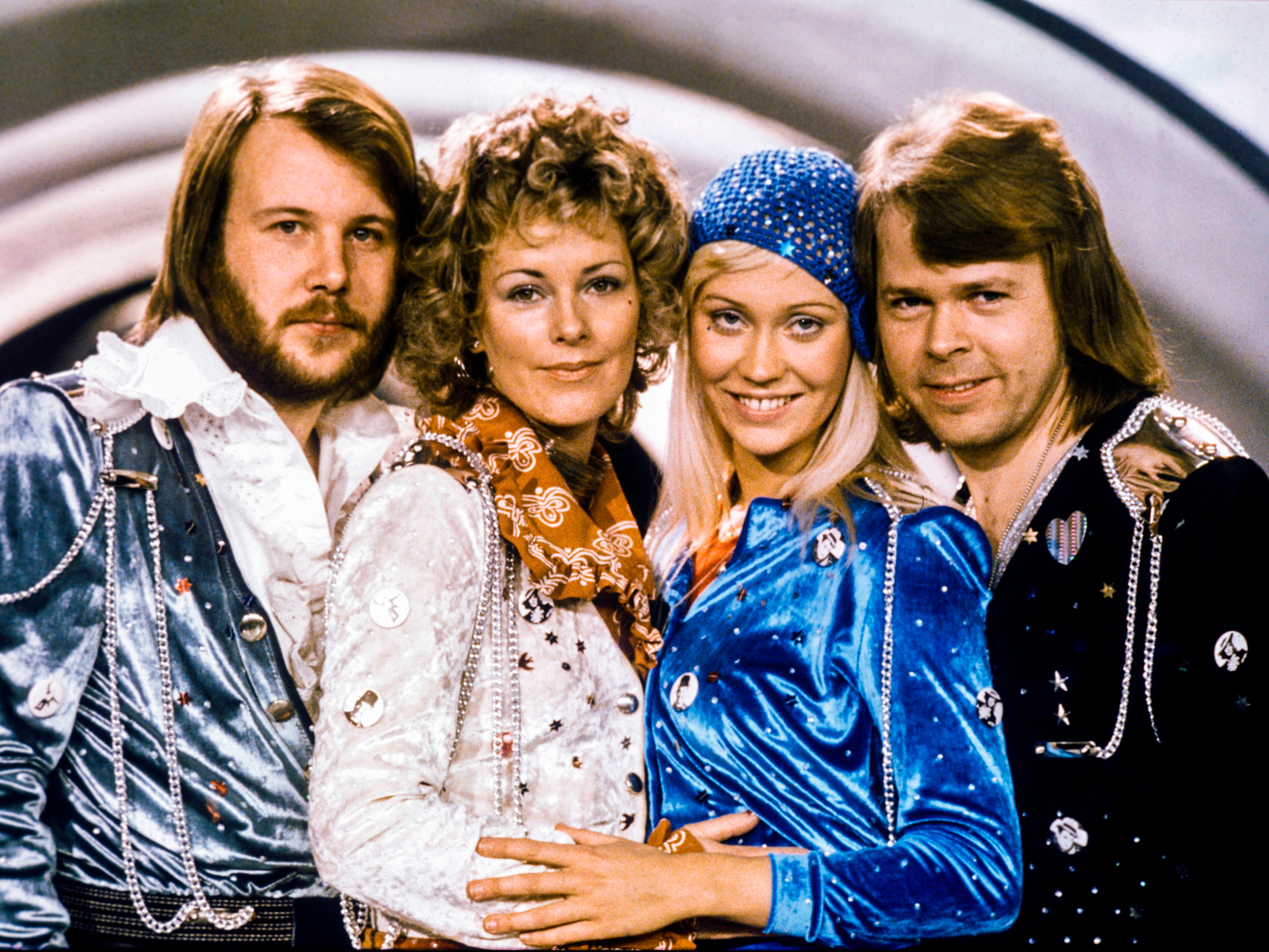 Field of battle: Abba strike a pose after winning the Swedish branch of the Eurovision Song Contest in 1974