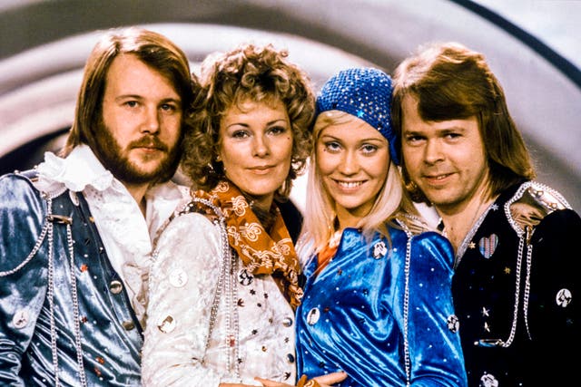 <p>Field of battle: Abba strike a pose after winning the Swedish branch of the Eurovision Song Contest in 1974</p>