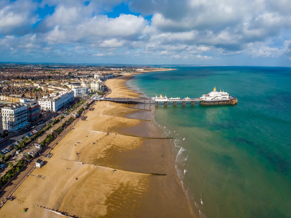 Aerial view of Eastbourne in summer