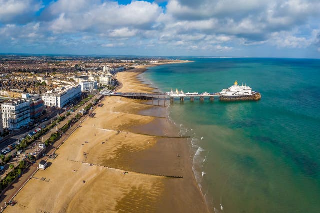 <p>Aerial view of Eastbourne in summer</p>