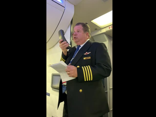 <p>‘Captain Conrad’ gives tear jerking farewell speech to Delta passengers and cabin crew </p>