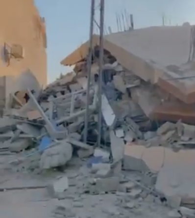 Samir Mansour’s bookshop was destroyed by an Israeli air strike on Tuesday morning