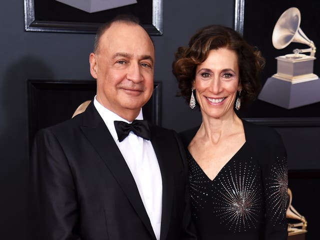 <p>Sir Leonard Blavatnik, with his wife Emily Appelson, was named the richest person in the country </p>