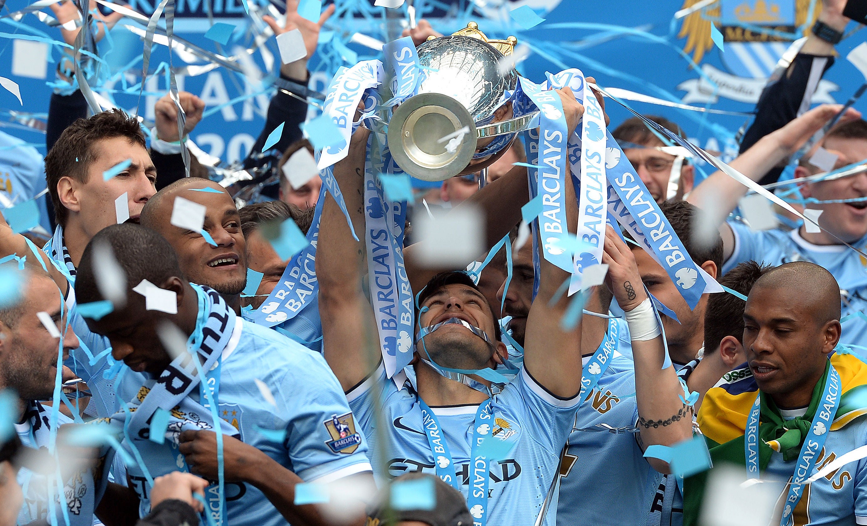 Manchester City will be presented with the Premier League trophy on Sunday
